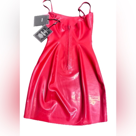 NWT! KHY x Poster Girl Latex Dress Mini Red Sexy XXS - Picture 5 of 9